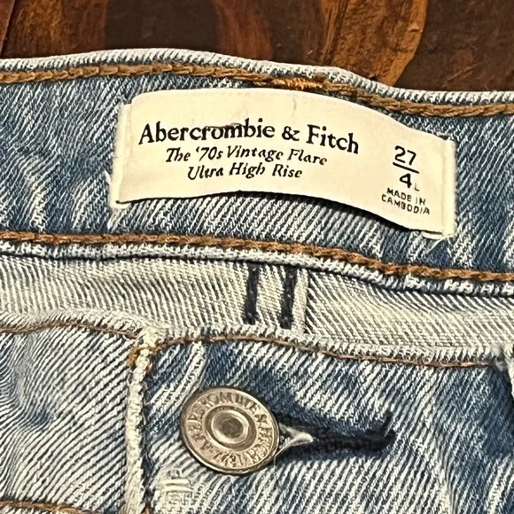Abercrombie & Fitch Women’s 70’s Vintage Flare XL Denim Jeans - Picture 2 of 6